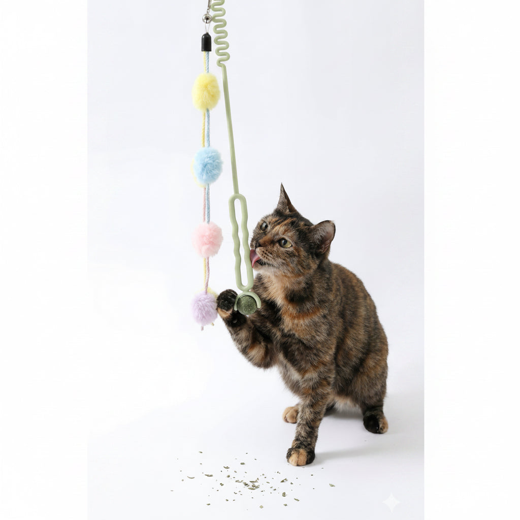 Interactive Feather Cat Toy with Catnip – 2-in-1 Fun Toy