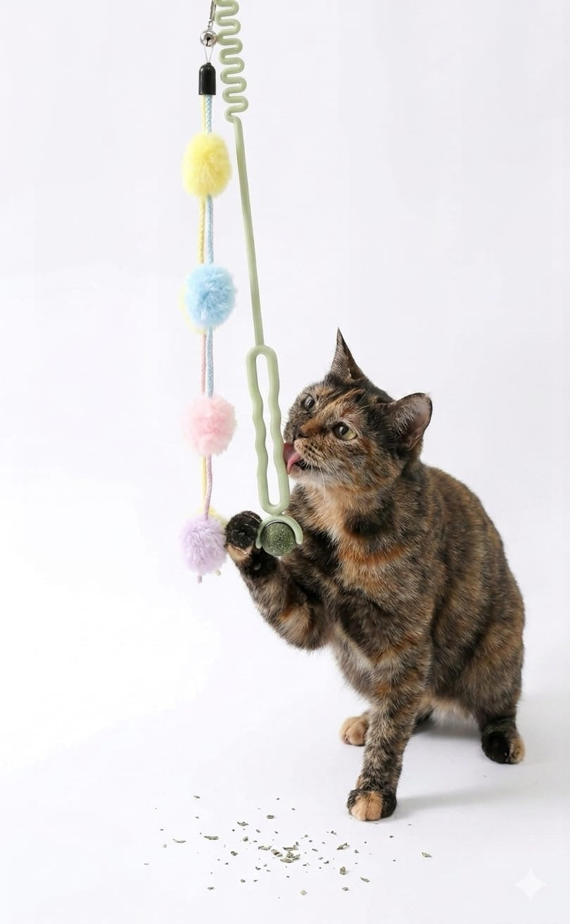 Interactive Feather Cat Toy with Catnip – 2-in-1 Fun Toy