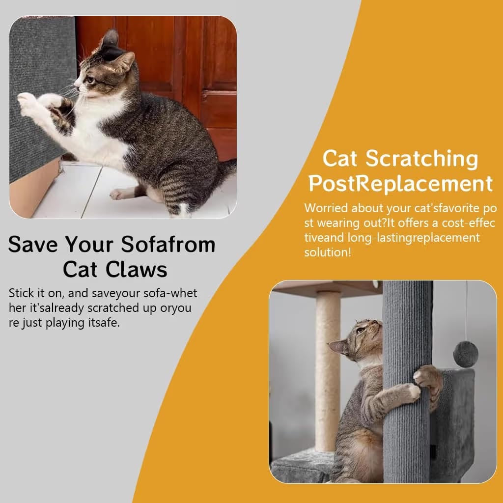 Cat scratch mat applied on sofa for furniture protection
