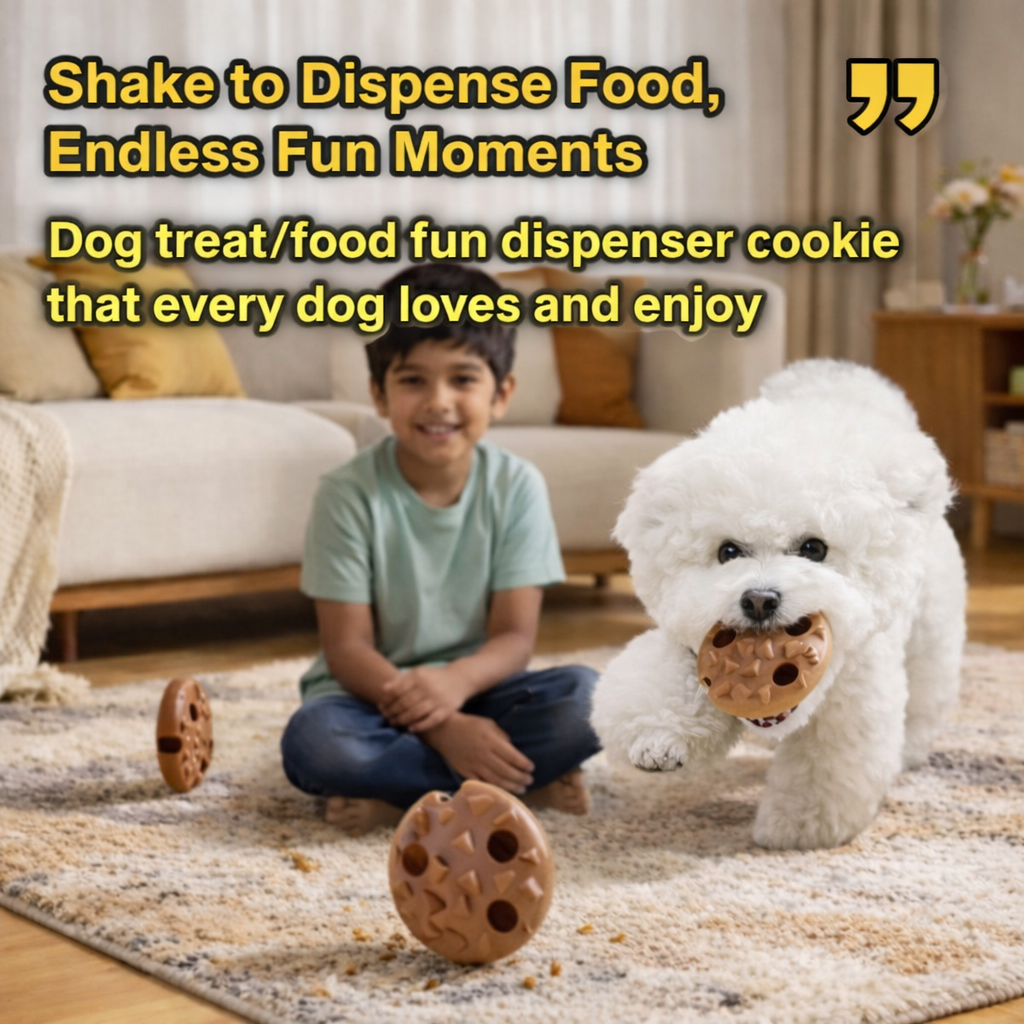 Cookie-Style Slow Feeder – Sound & Treat Puzzle Toy