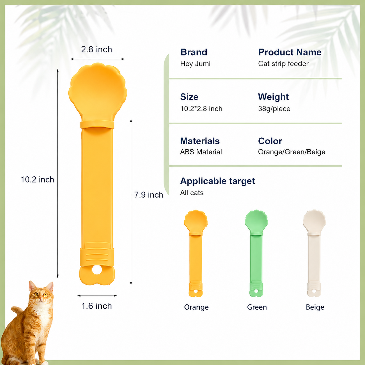 Yellow pet treat squeeze spoon for puree and wet food