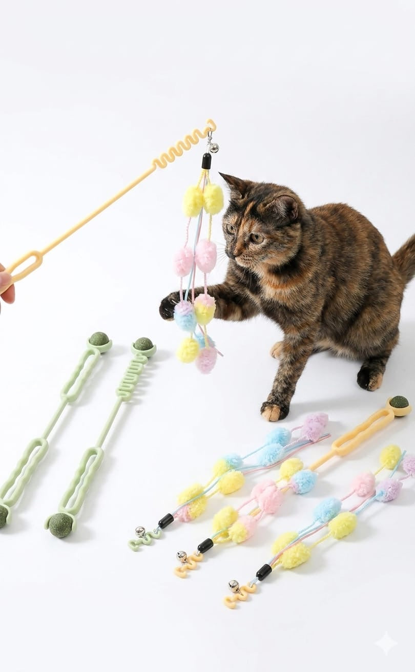 Interactive Feather Cat Toy with Catnip – 2-in-1 Fun Toy