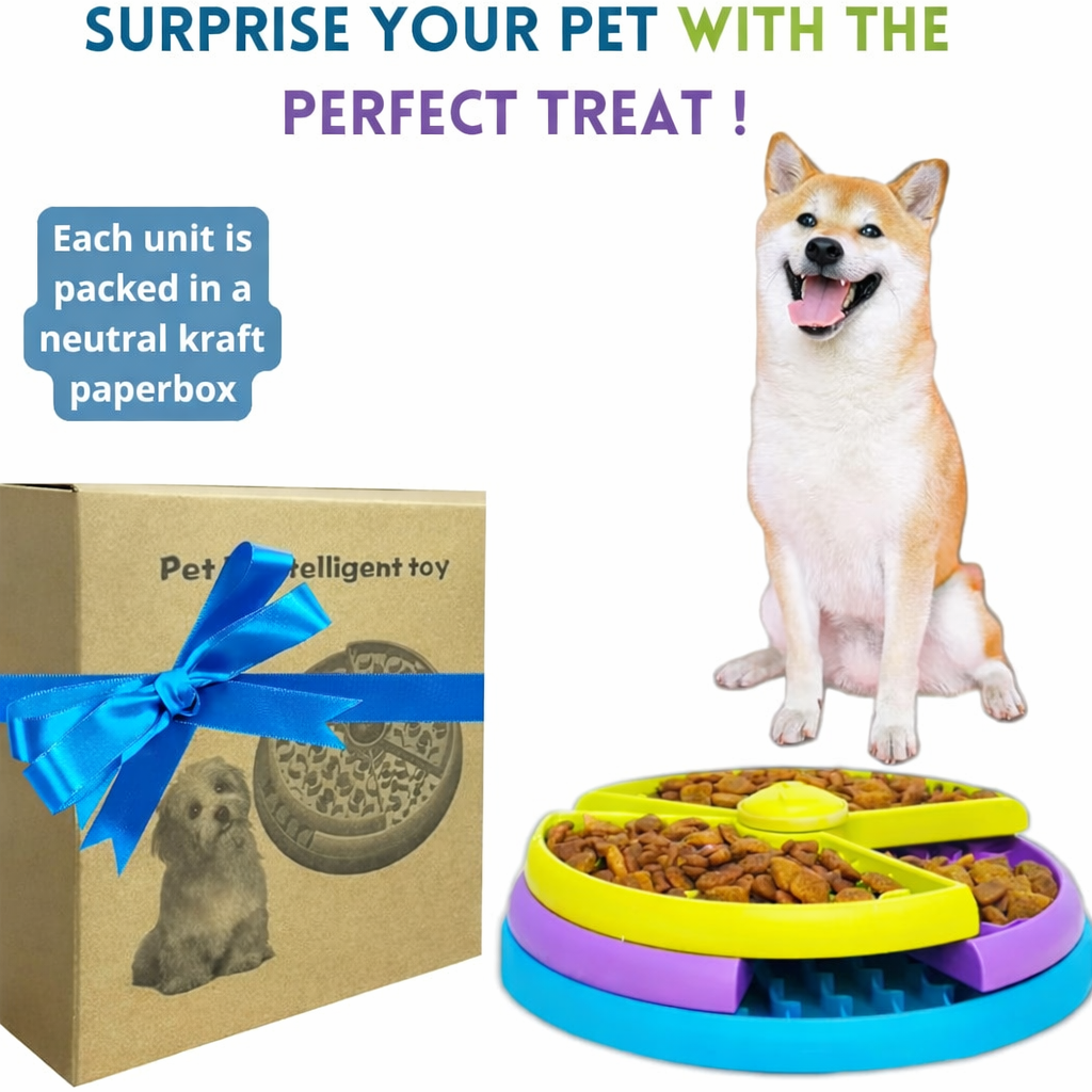 Dog Puzzle Feeder – 3-Layer Interactive Slow Treat Dispenser