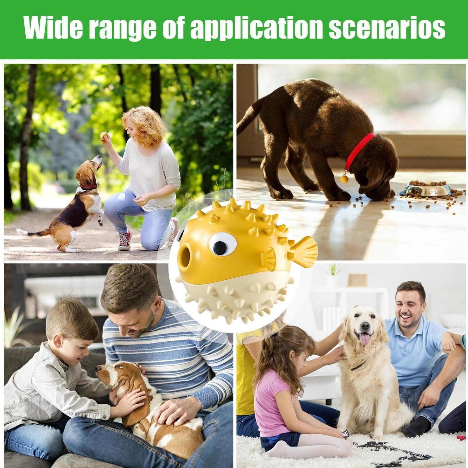 Bouncing Fish Sound-Making Dog Toy | Bite-Resistant Food Leaking Ball for Dogs