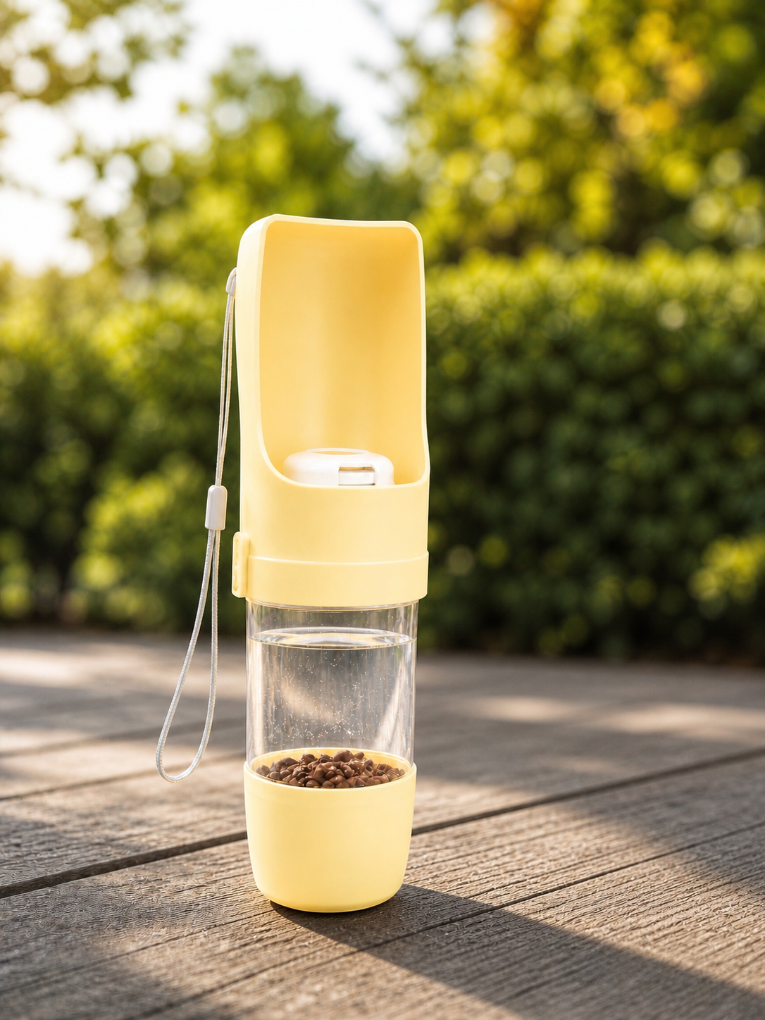 2-in-1 Dog Travel Bottle – Water & Food Dispenser