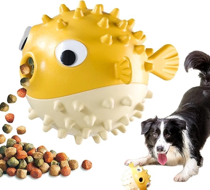 Bouncy Fish Treat Ball – Sound & Chew Toy for Dogs