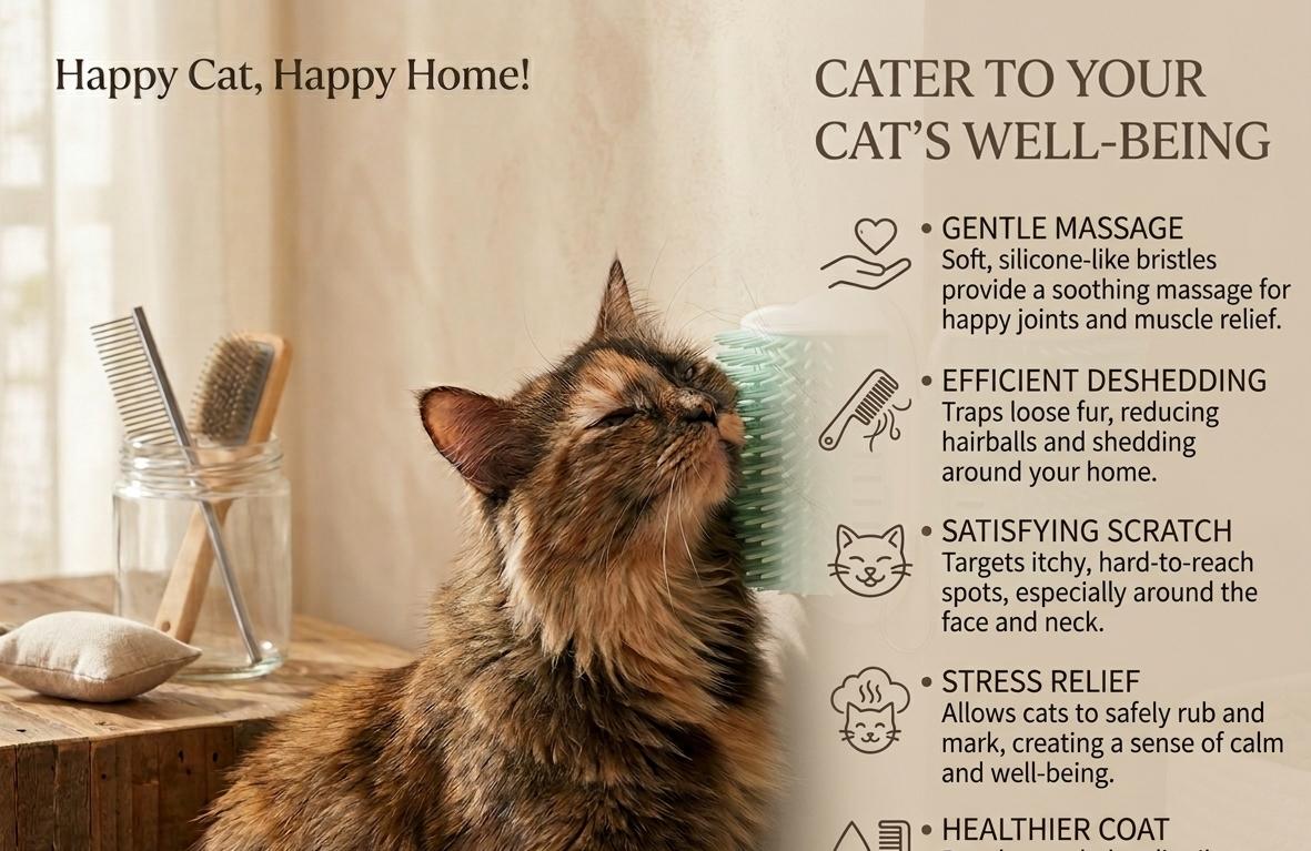 2-in-1 Cat Self Groomer & Scratcher