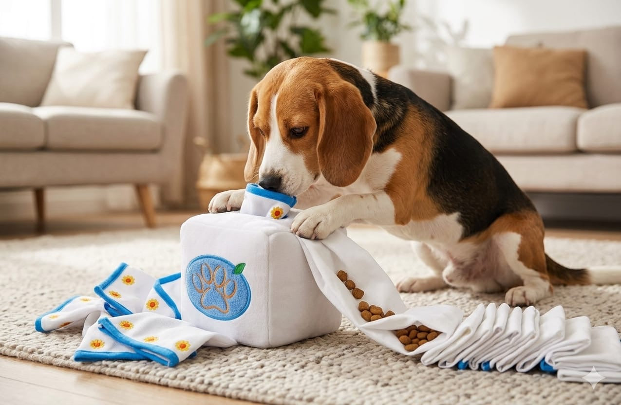 2-in-1 Dog Puzzle Toy – Snuffle Mat & Treat Dispenser