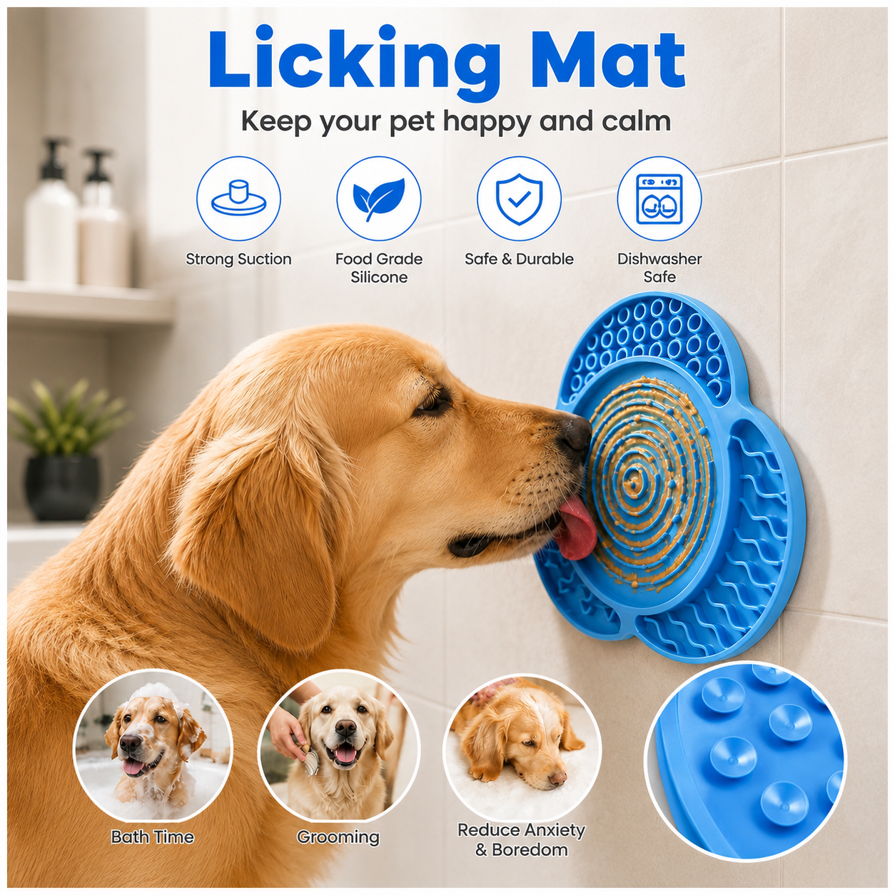 Silicone Slow Feeder Mat for Dogs & Cats