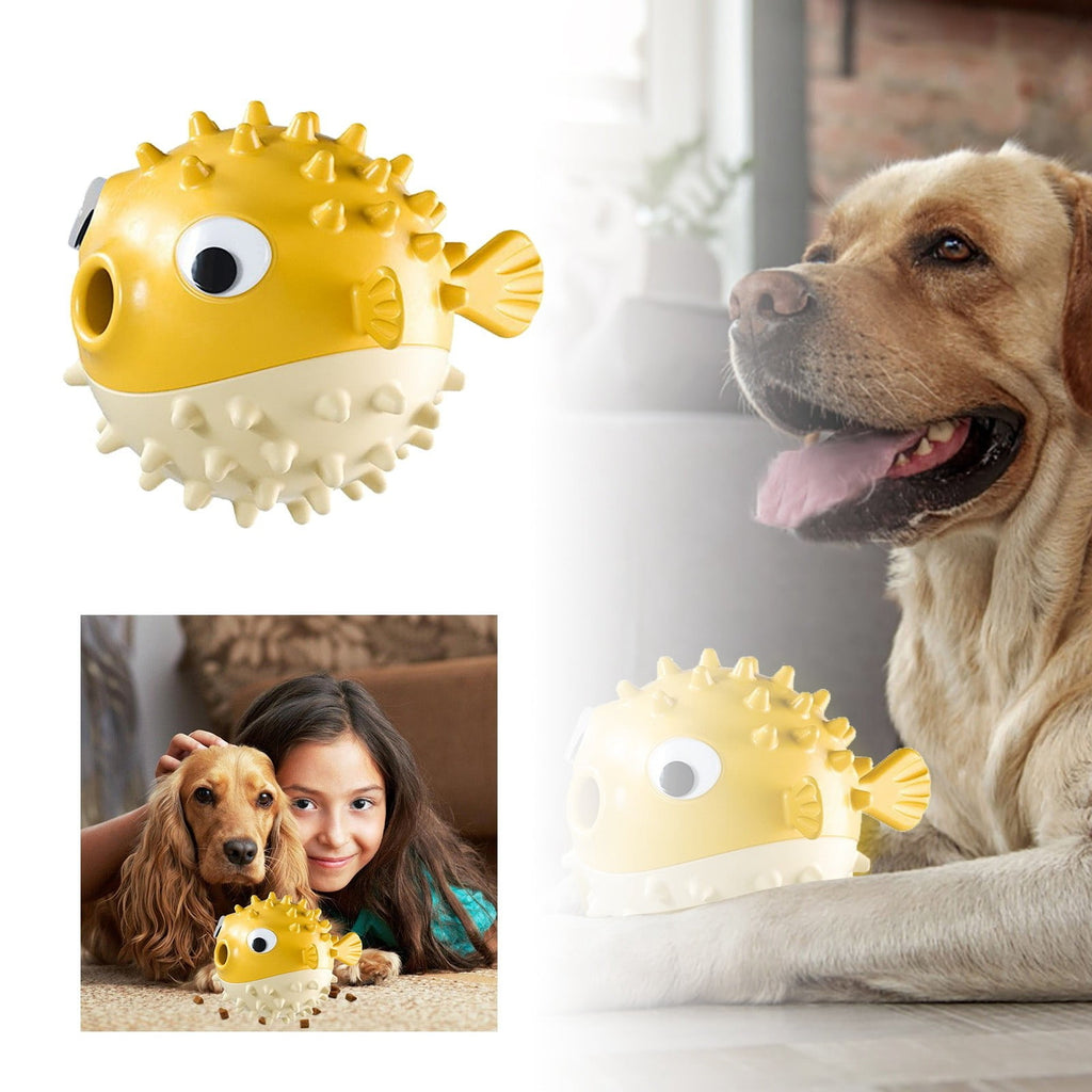 Bouncy Fish Treat Ball – Sound & Chew Toy for Dogs