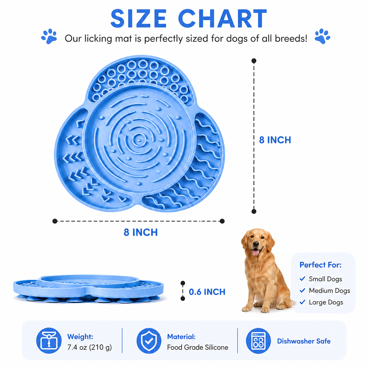 Silicone Slow Feeder Mat for Dogs & Cats