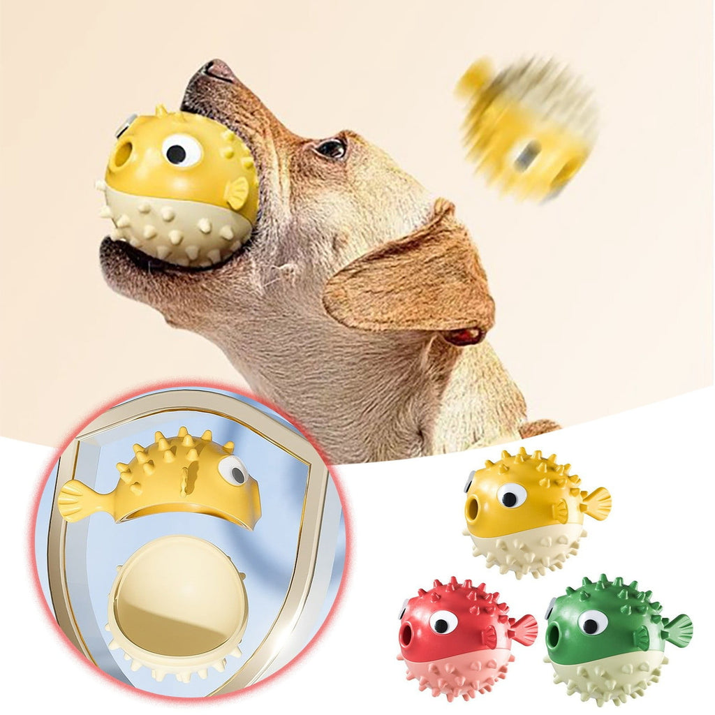 Bouncy Fish Treat Ball – Sound & Chew Toy for Dogs
