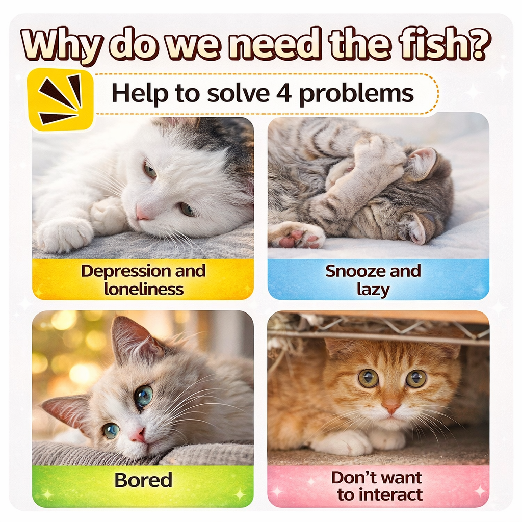 Interactive Fish Cat Toy Treat Dispenser