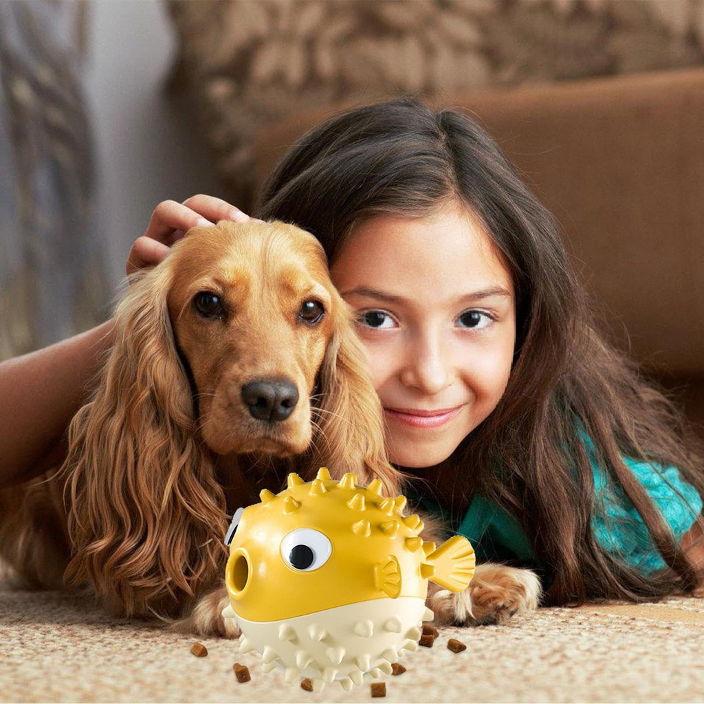 Bouncy Fish Treat Ball – Sound & Chew Toy for Dogs