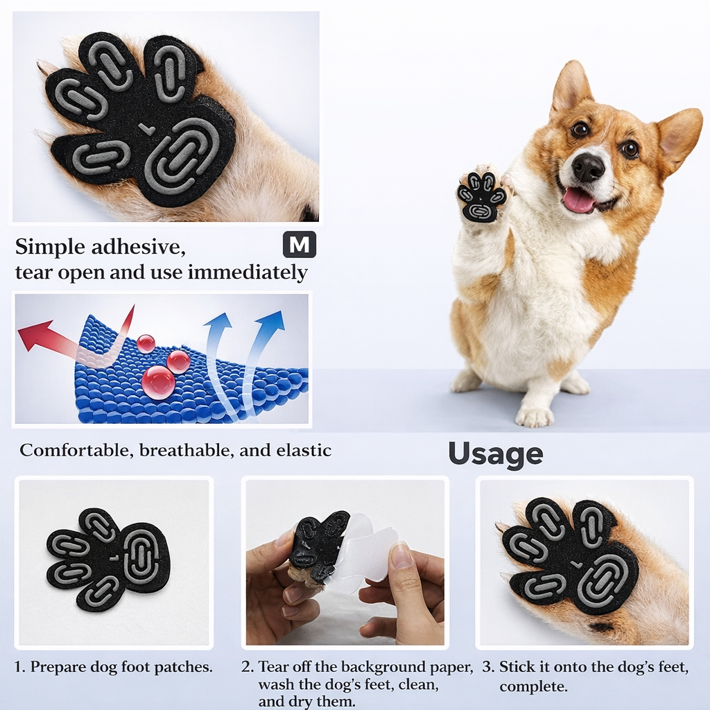Anti-Slip Paw Grip Patches for Dogs (4-Pack)