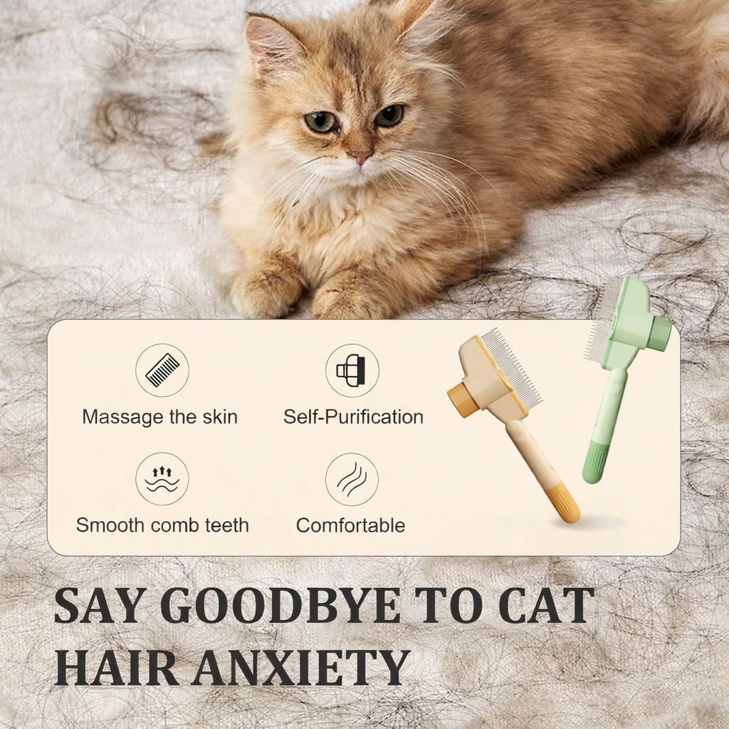 Cat & Dog Deshedding Comb – One-Click Hair & Lice Remover