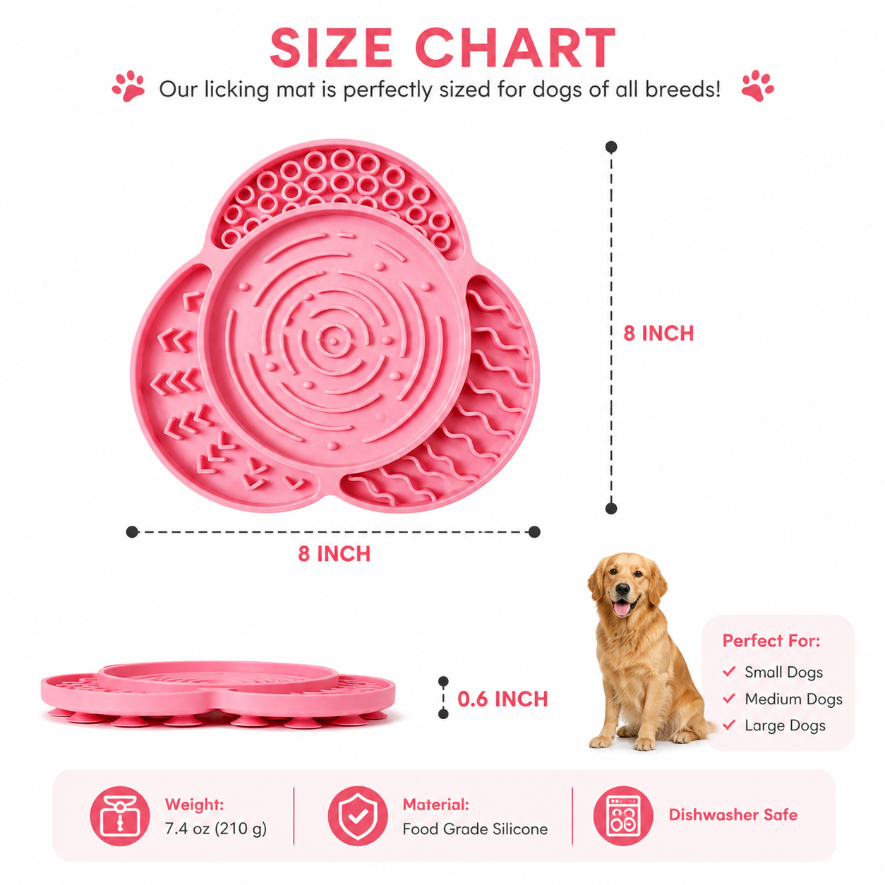 Silicone Slow Feeder Mat for Dogs & Cats