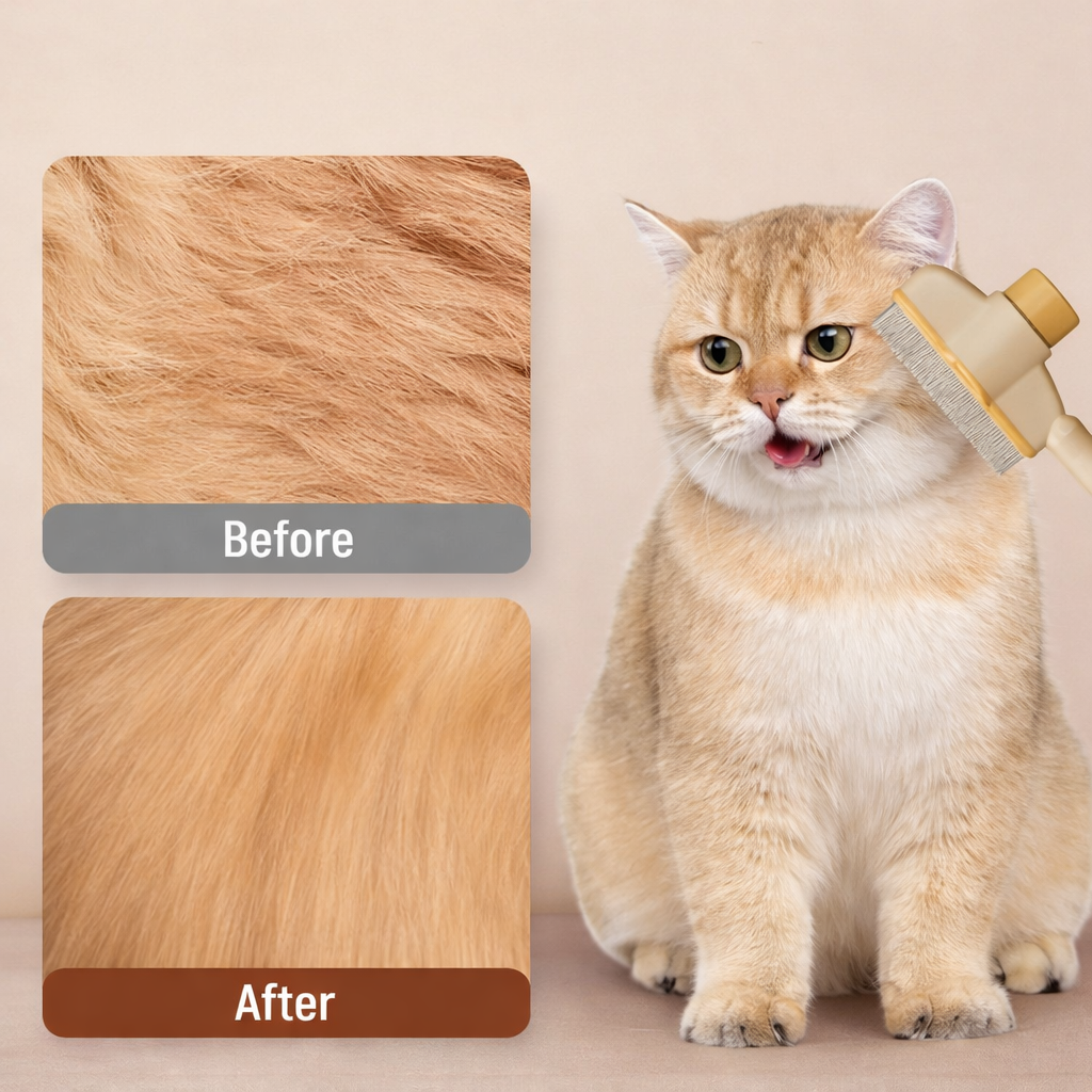 Cat & Dog Deshedding Comb – One-Click Hair & Lice Remover