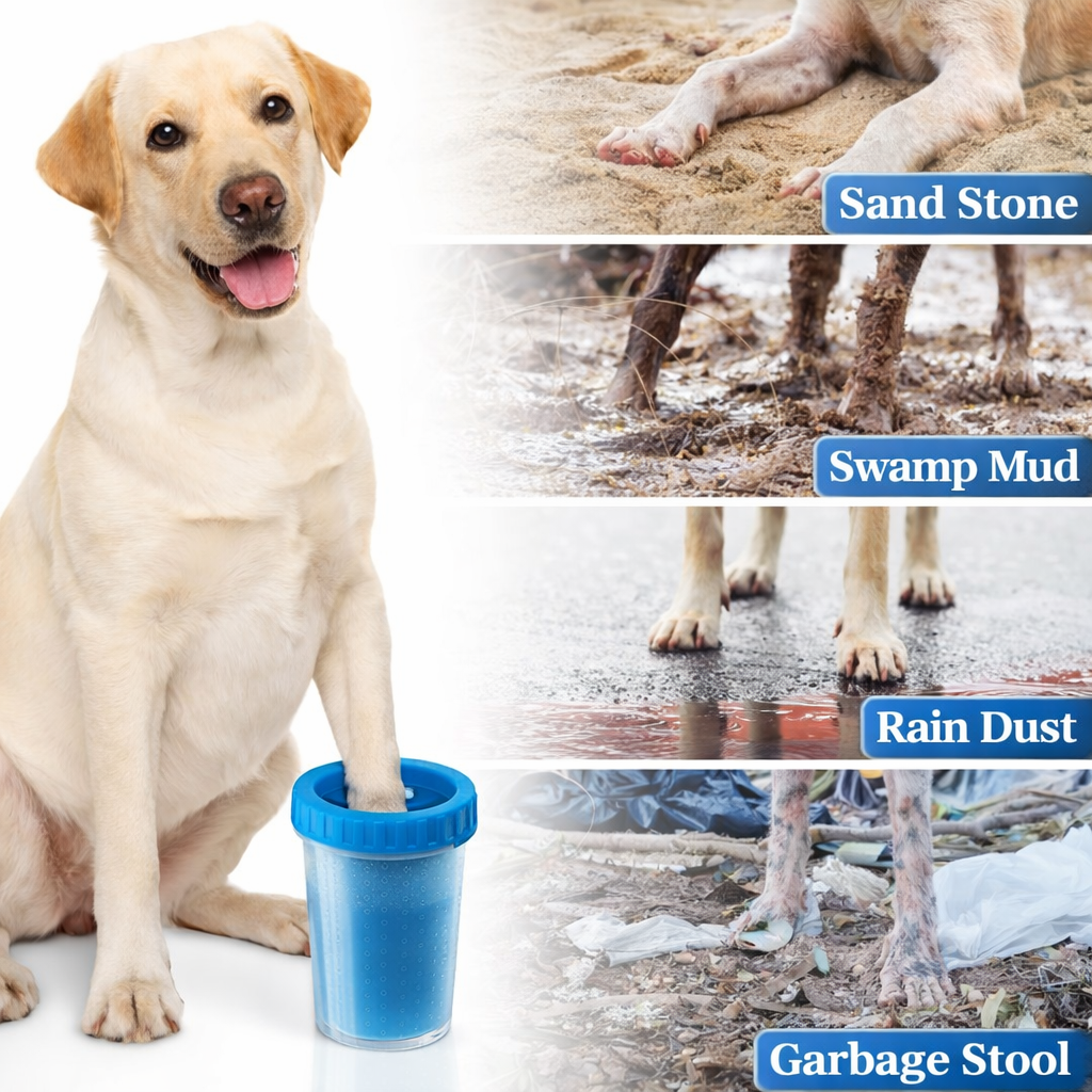 Portable Paw Cleaner Cup – 360° Silicone Brush