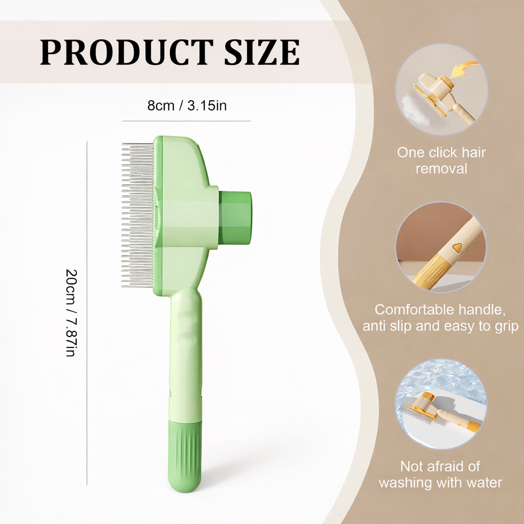 Cat & Dog Deshedding Comb – One-Click Hair & Lice Remover