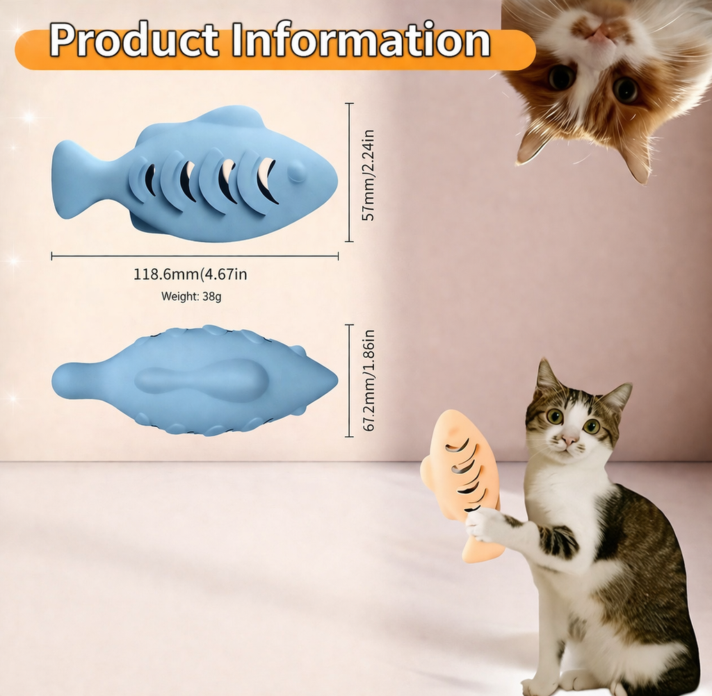 Interactive Fish Cat Toy Treat Dispenser
