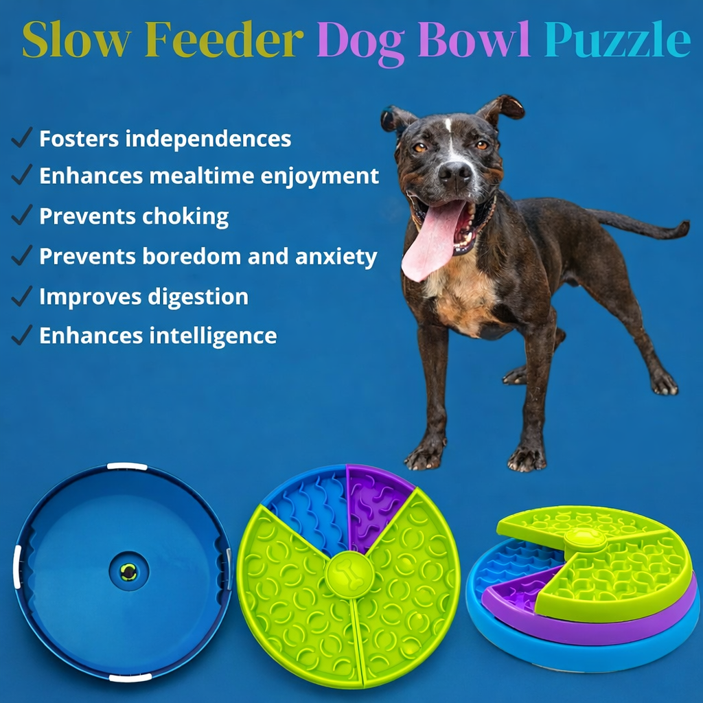 Dog Puzzle Feeder – 3-Layer Interactive Slow Treat Dispenser