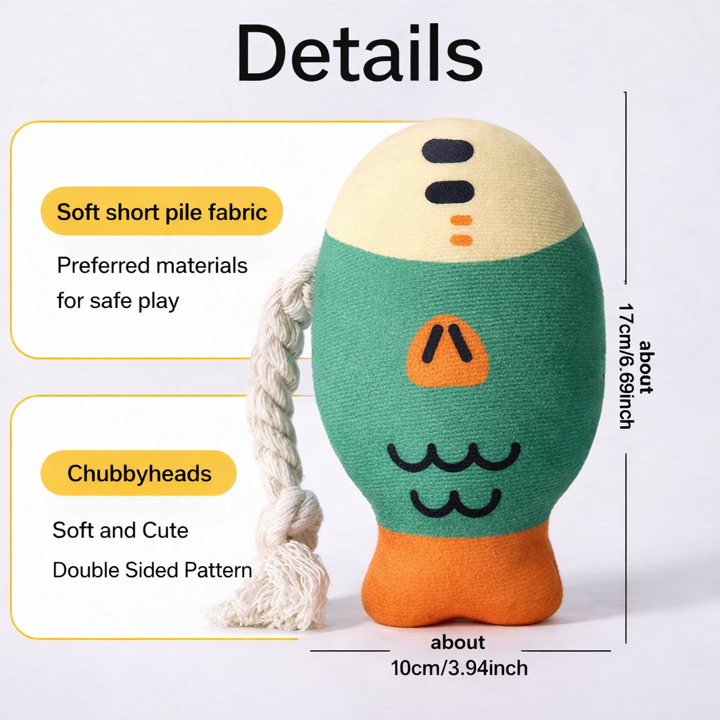 Squeaky Plush Rope Toy for Dogs & Cats – Durable Chew & Dental Play