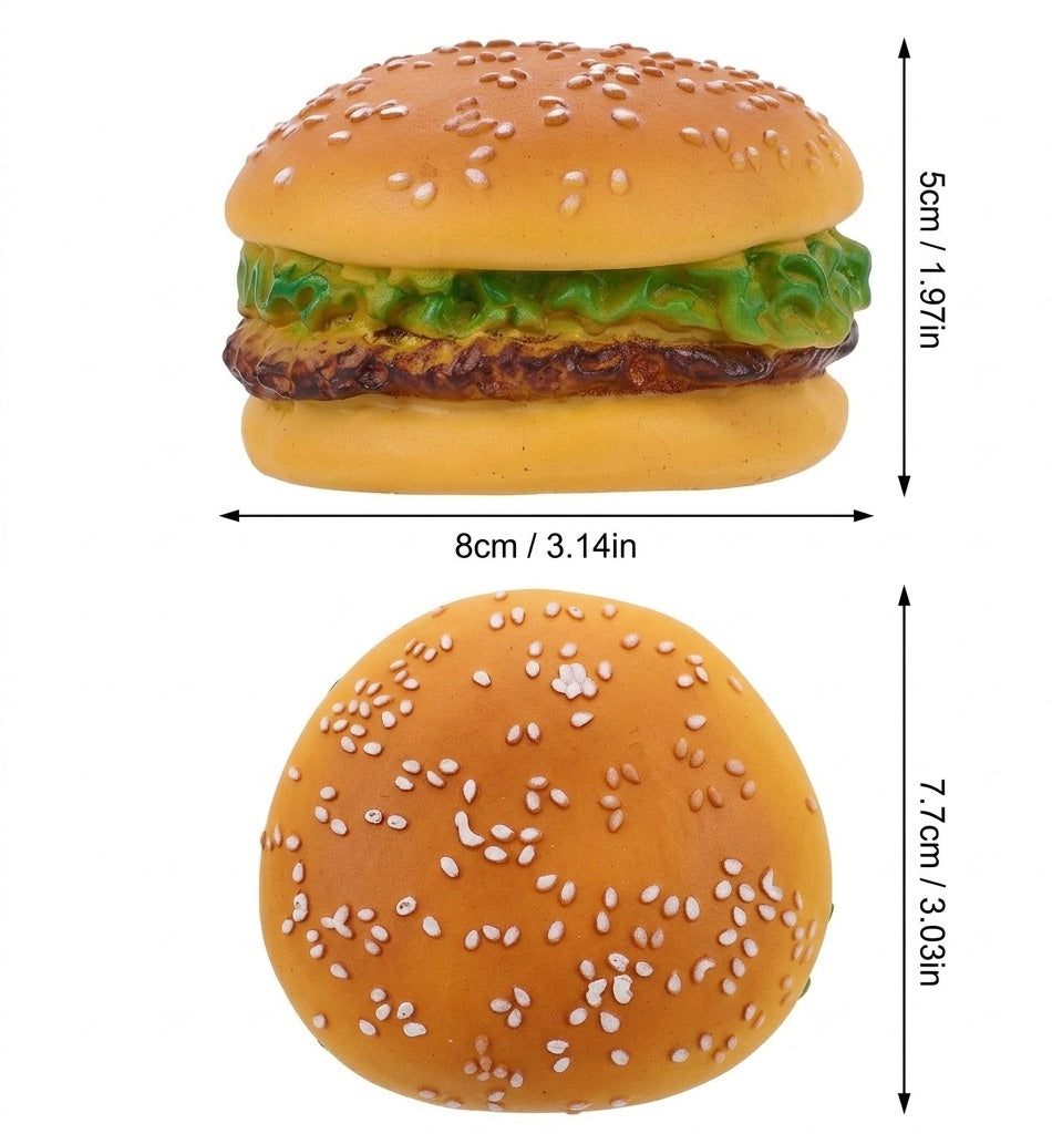 Realistic Burger Squeaky Dog Toy