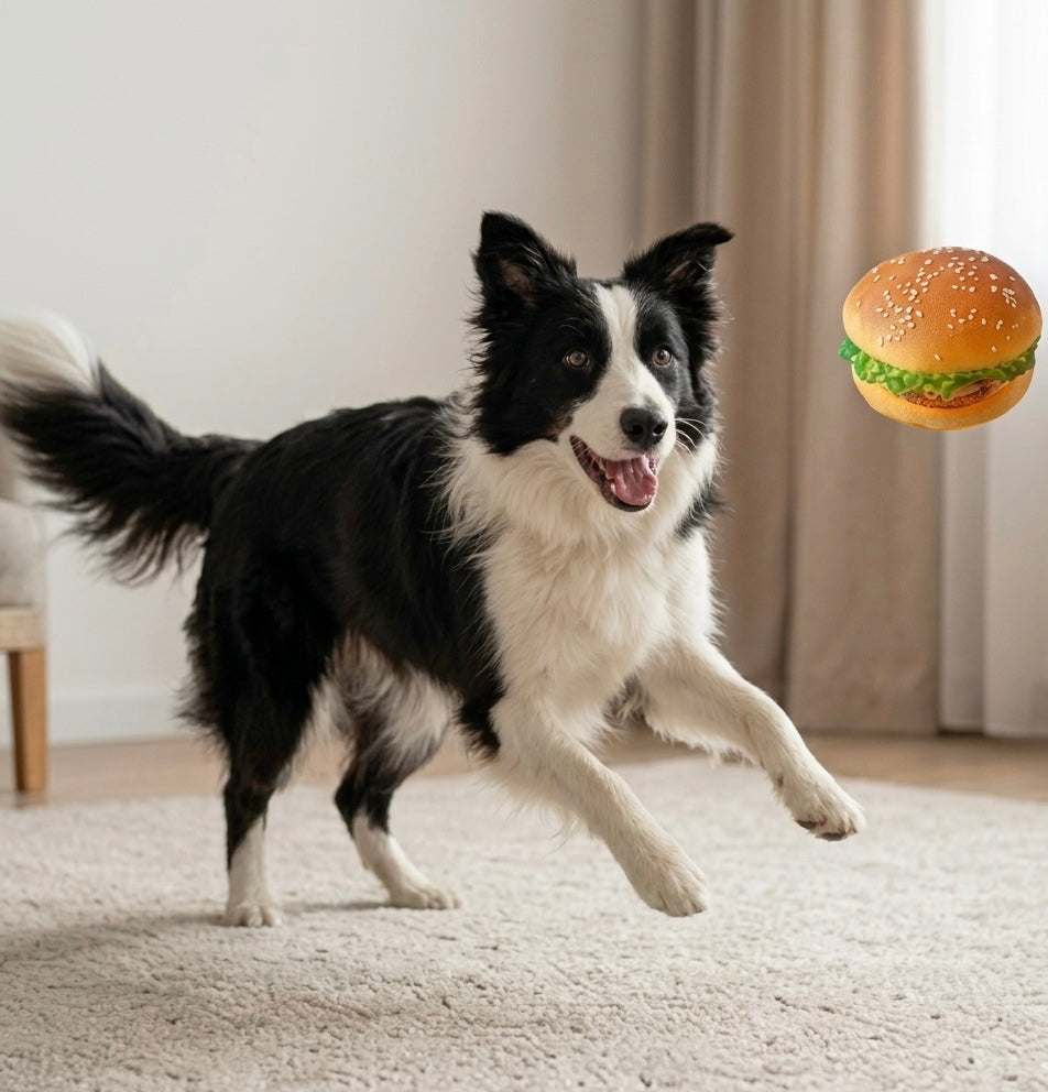 Realistic Burger Squeaky Dog Toy