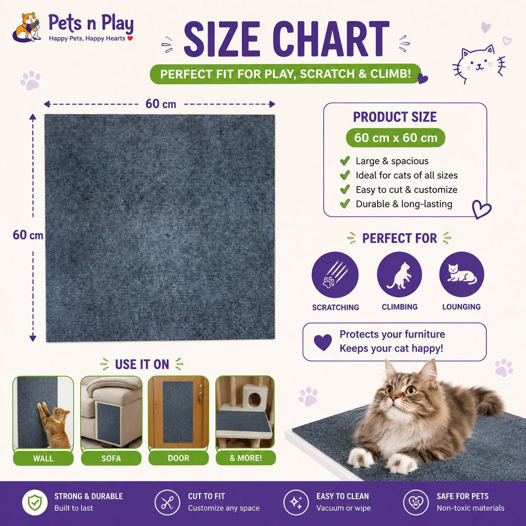 Self-adhesive cat scratch mat close up view